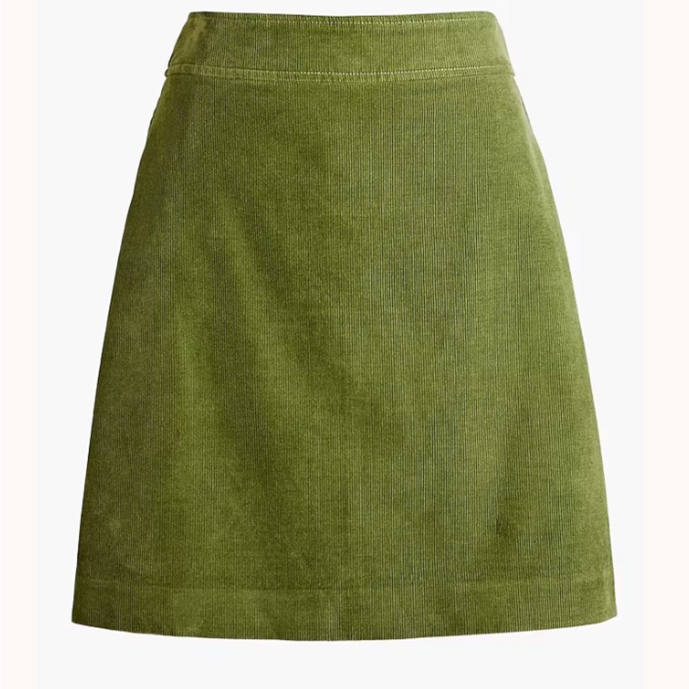 J. Crew Factory A-Line Mini Skirt in Deep Moss